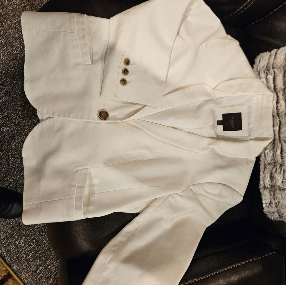Women's SIZE L Fully White Lined SUMMER BLAZER  From "The LIMITED" - Picture 10 of 10